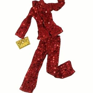 Red Sequined Suit for Barbie